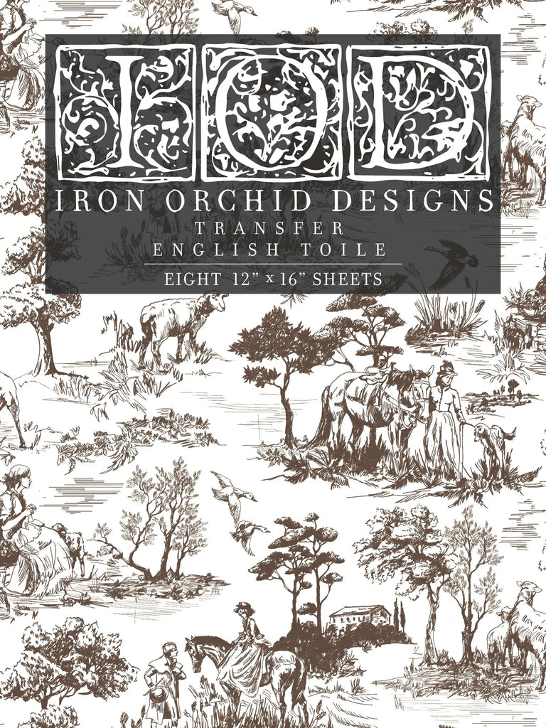 Iron Orchid Designs English Toile  8 pages of 12 x 16  Decor Transfers - BluebirdMercantile