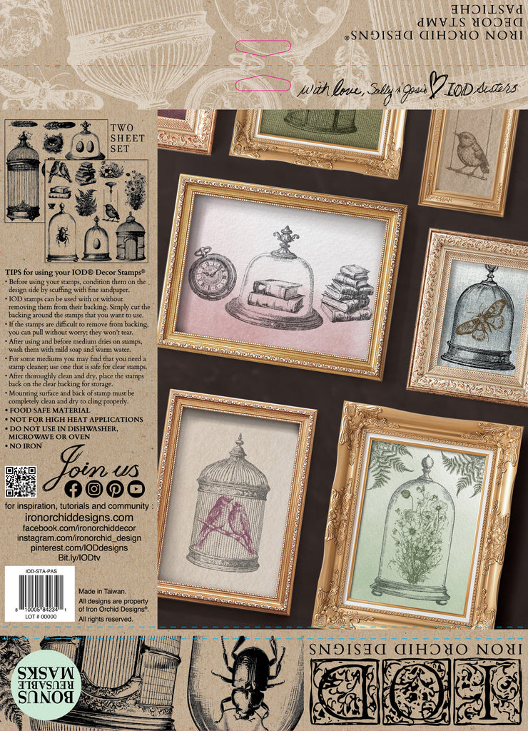 Iron Orchid Designs Pastiche IOD Stamp 2 sheets 12 x 12 inches - BluebirdMercantile
