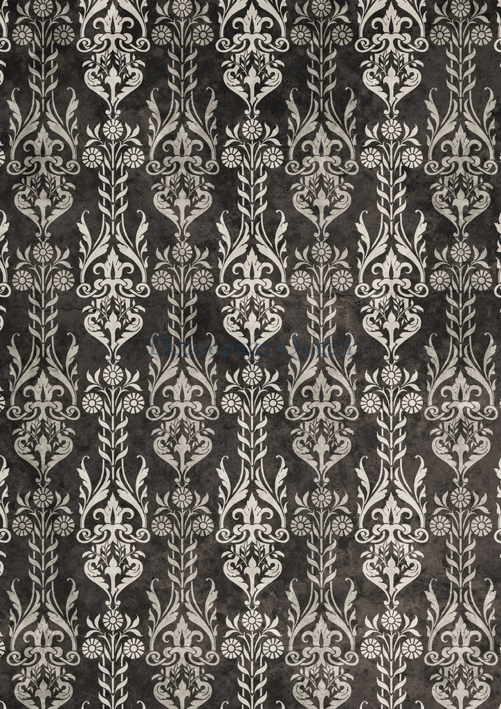 Decoupage Queen Art Deco Background  Rice Paper A3-11.7 x 16.5 in black - BluebirdMercantile