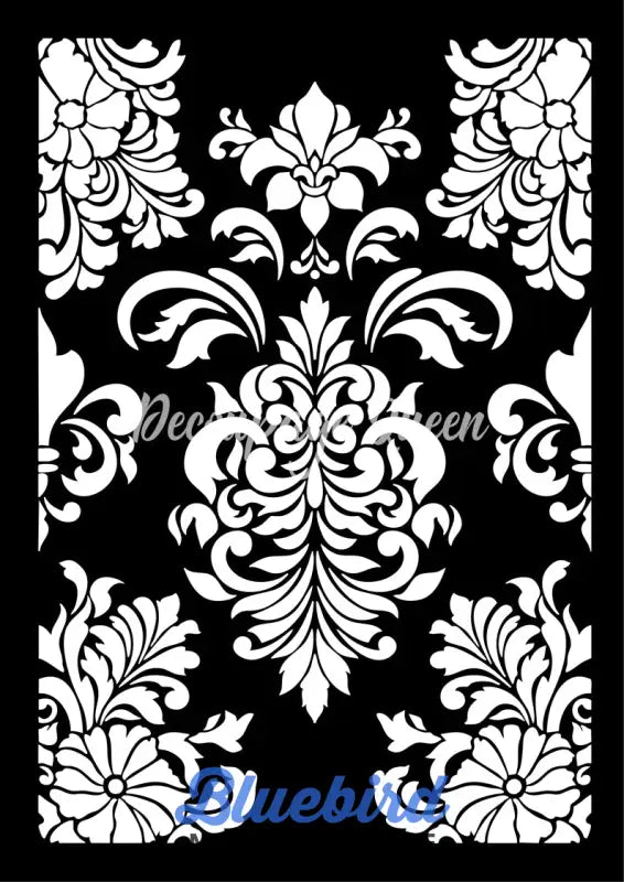Decoupage Queen Dainty and the Queen Baroque Rug A4 Stencil 8 x 11.7