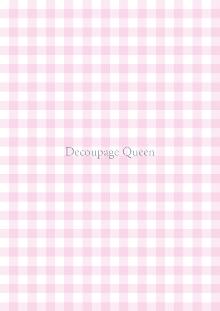 Decoupage Queen Pink Gingham Rice Paper A3-11.7 x 16.5 in-BluebirdMercantile