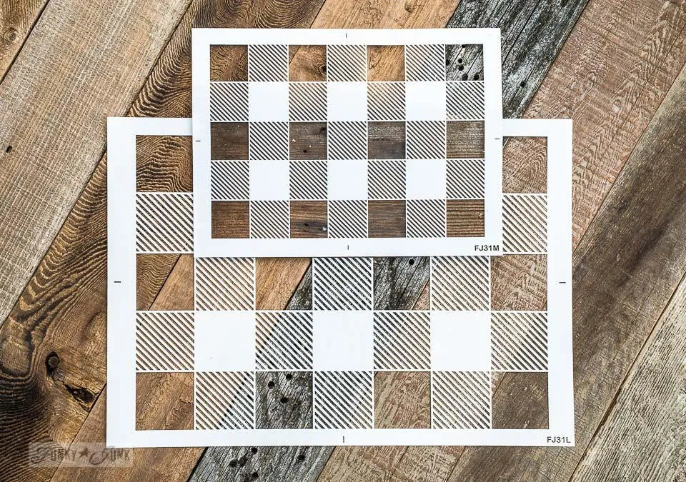 Funky Junk Large Buffalo Plaid Stencil 15 x 21 inches-BluebirdMercantile