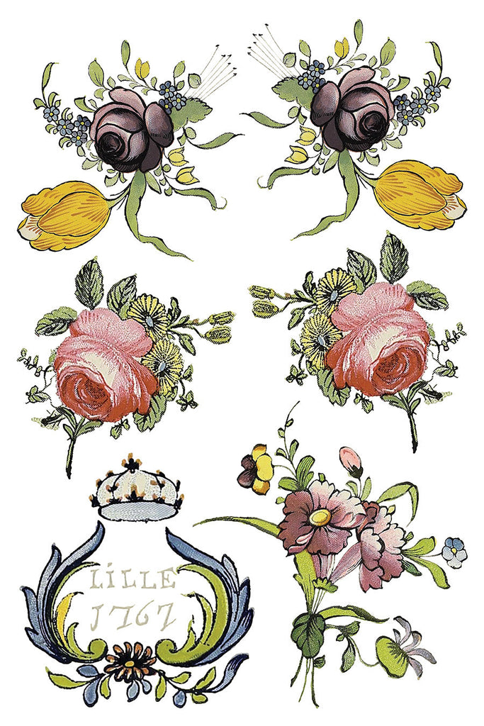 Iron Orchid Design Fairytale Florals Transfer Pad 8 -12 x 16 in sheets-BluebirdMercantile