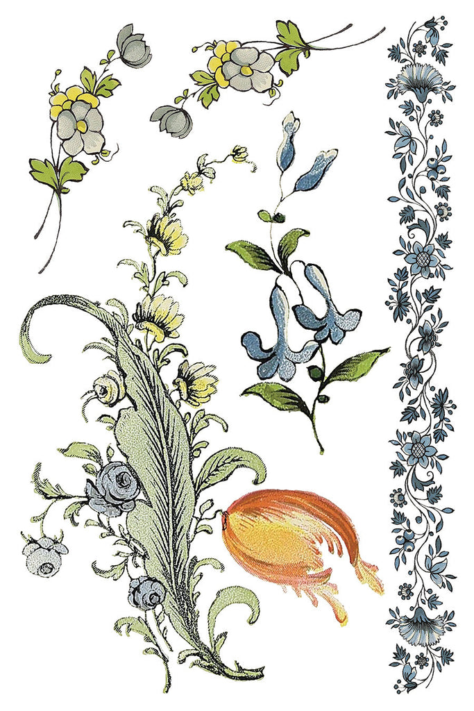Iron Orchid Design Fairytale Florals Transfer Pad 8 -12 x 16 in sheets-BluebirdMercantile