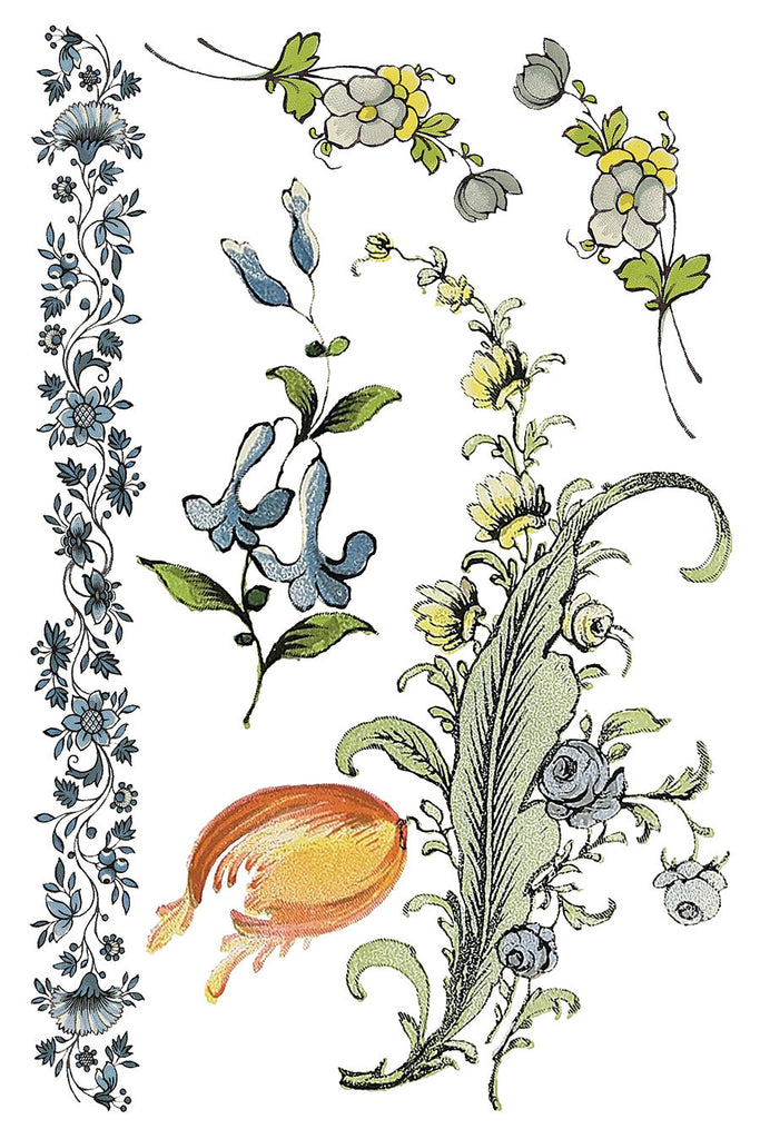 Iron Orchid Design Fairytale Florals Transfer Pad 8 -12 x 16 in sheets-BluebirdMercantile