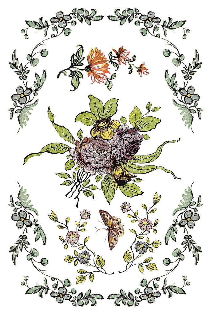 Iron Orchid Design Fairytale Florals Transfer Pad 8 -12 x 16 in sheets-BluebirdMercantile