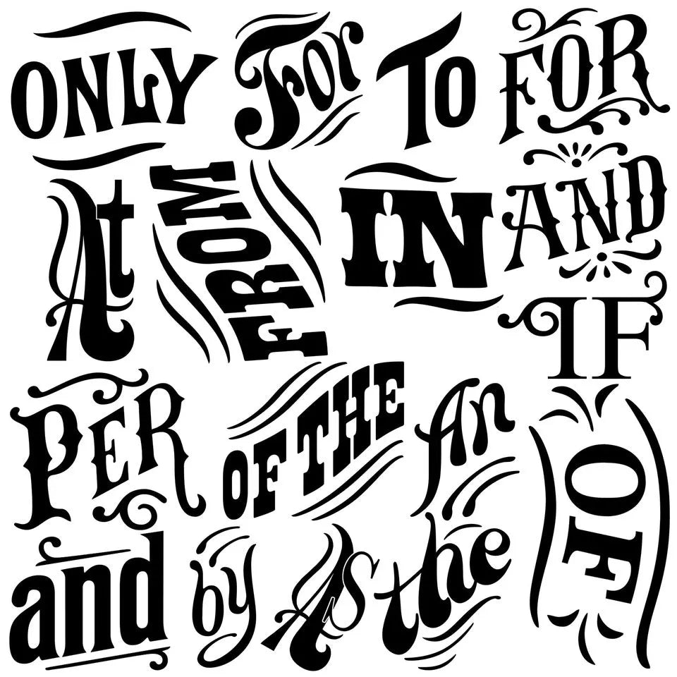 Iron Orchid Designs Block Type Font Decor Stamp 12 x 12-BluebirdMercantile