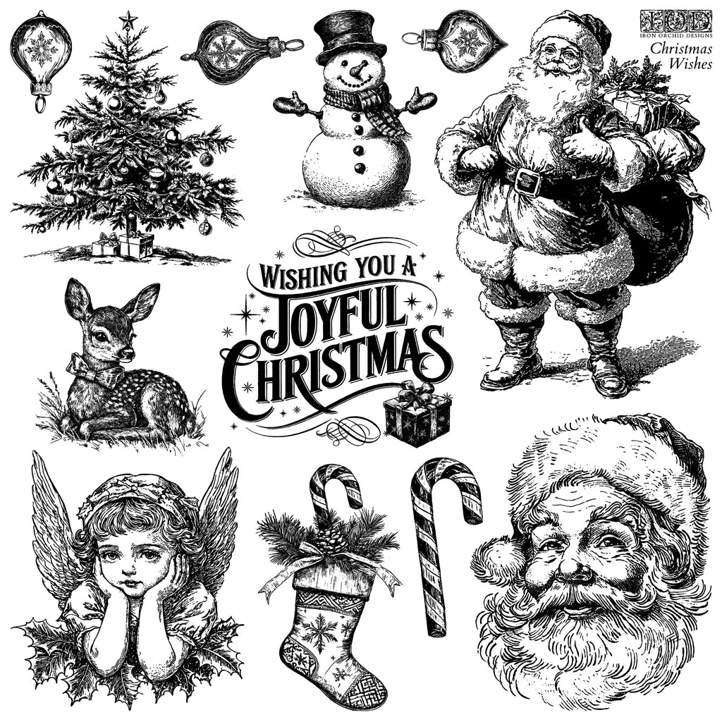 Décalque (transfer) Iron Orchid Designs "Santa's Hollow" - Édition Limitée Noël 2025, Neuf