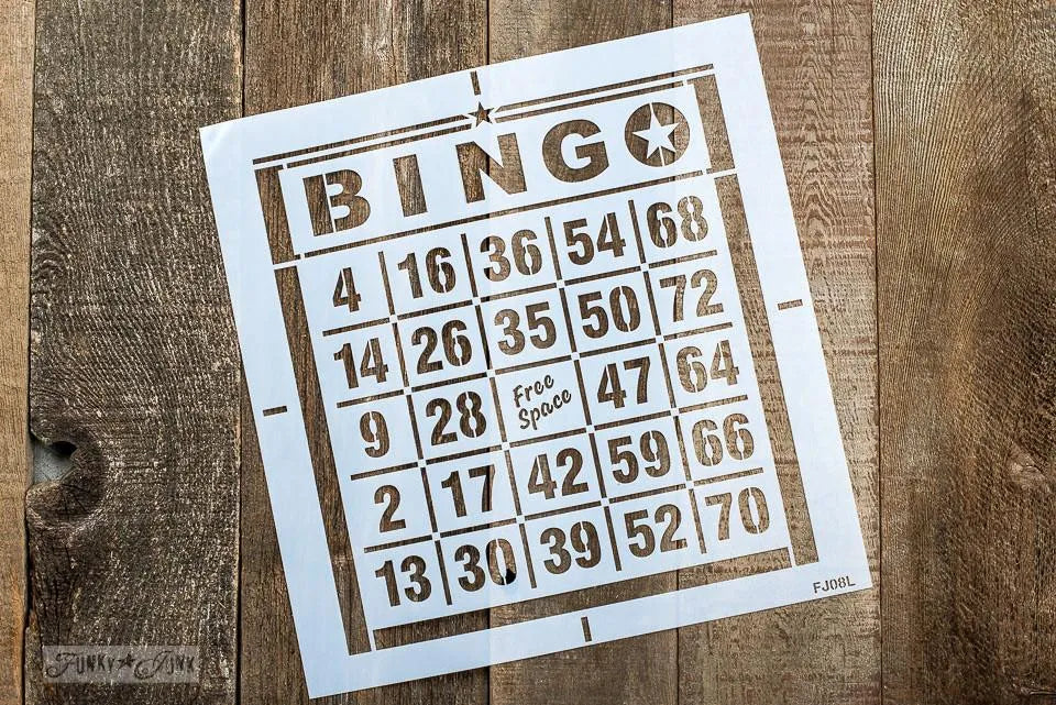 Funky Junk Large Bingo Star Stencil 11 x 14 - BluebirdMercantile
