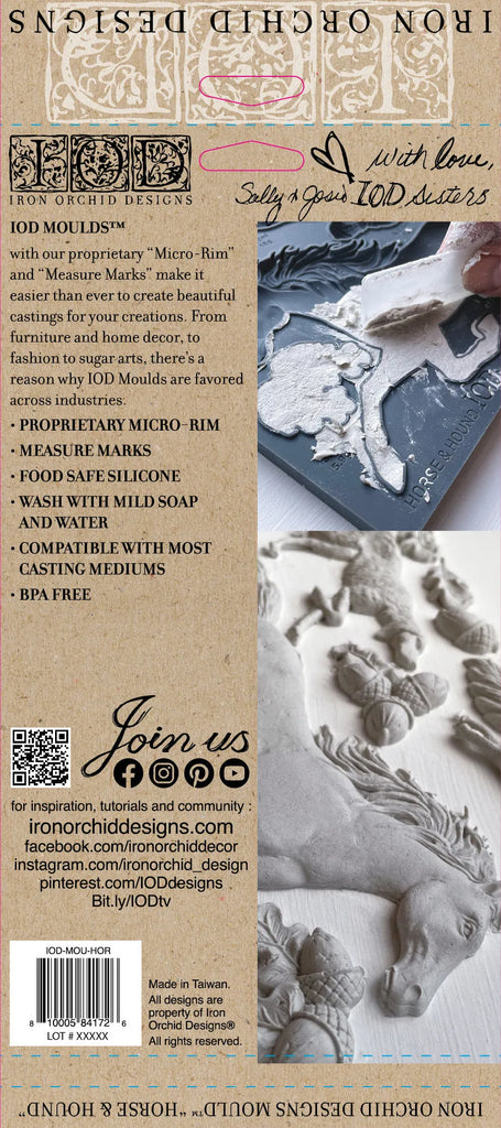 Iron Orchid Designs Horse & Hound 6X10 IOD Moulds™ - BluebirdMercantile
