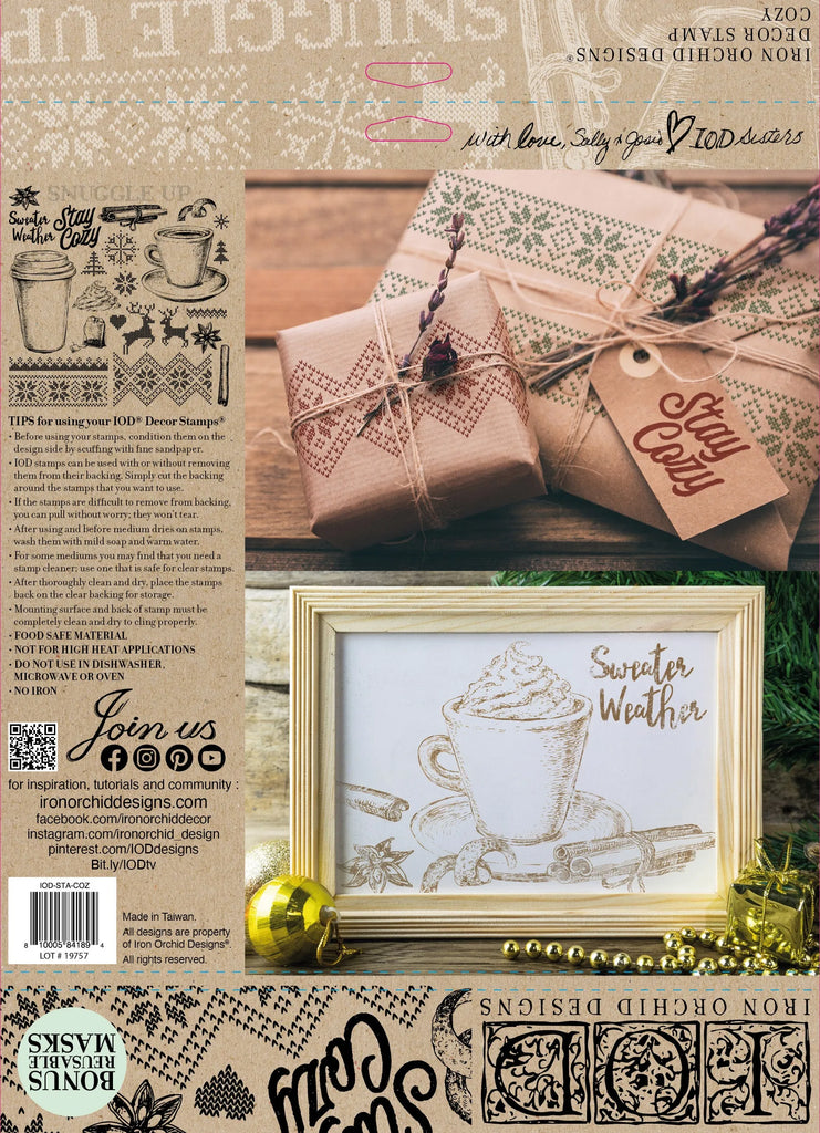 Iron Orchid Designs COZY Decor Stamp 12 x 12  Limited Edition - BluebirdMercantile