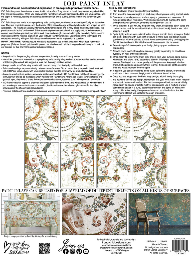 Iron Orchid Designs Chateau IOD Paint Inlay 12x16 Pad™ 8 sheets - BluebirdMercantile