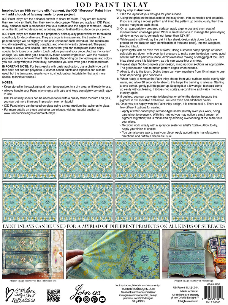 Iron Orchid Designs Paint Inlay Morocco 8 pages 12 x 16 in - BluebirdMercantile