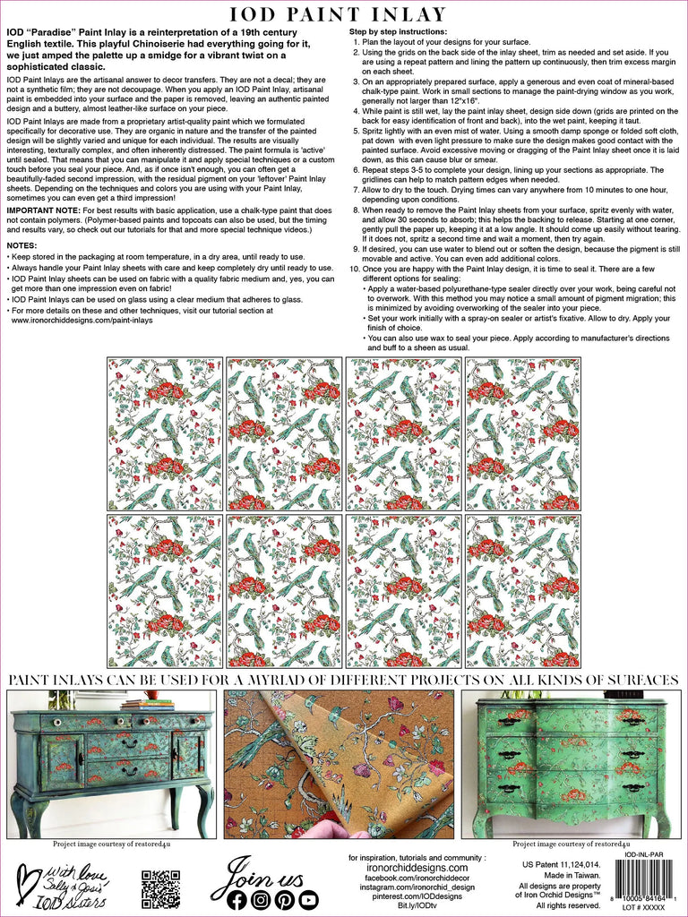 Iron Orchid Designs Paint Inlay Paradise 8 pages 12 x 16 in - BluebirdMercantile