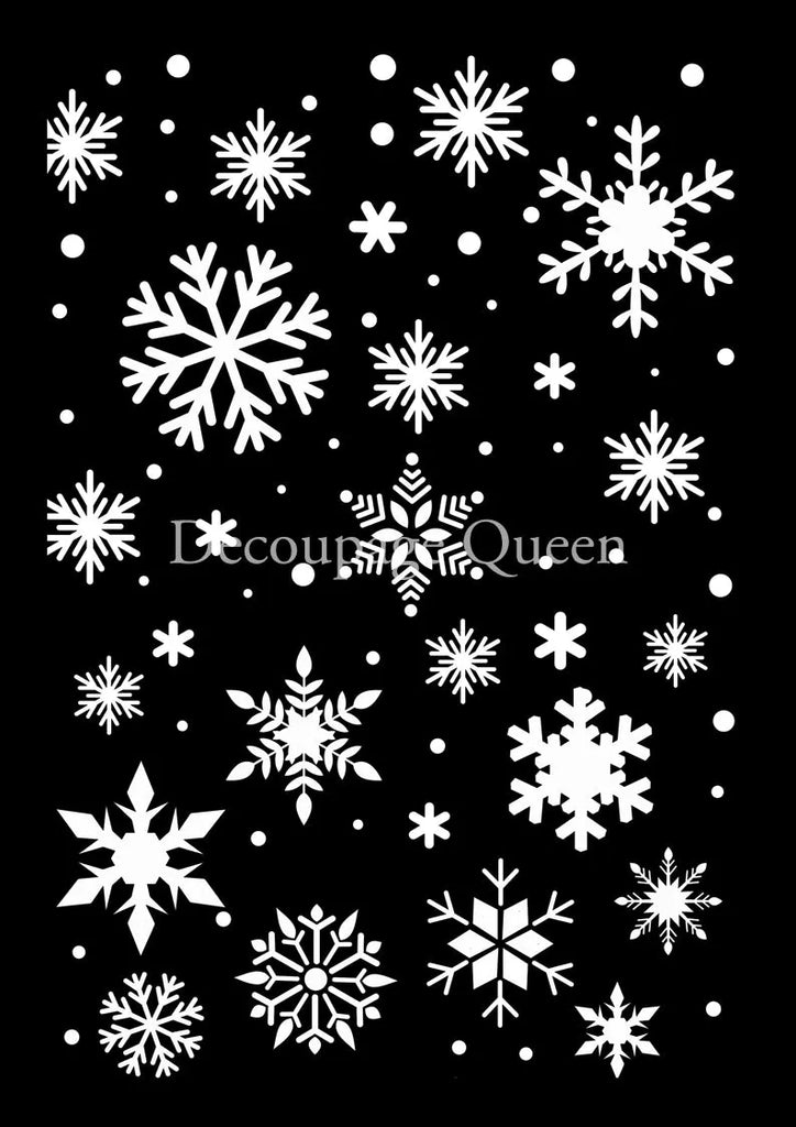 Decoupage Queen Falling Snowflakes Stencil 8 x 11.7 im