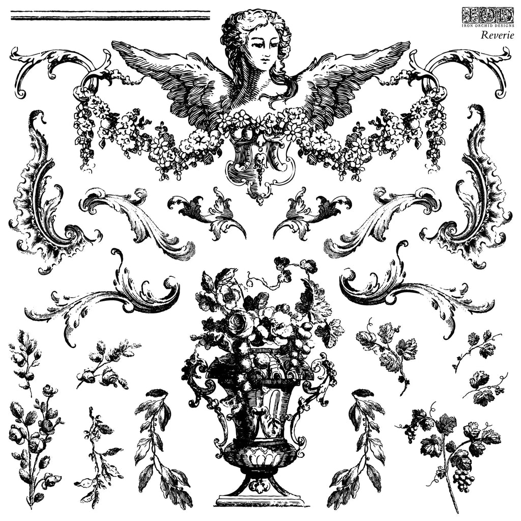 Iron Orchid Designs Summer IOD 2023 Reverie 12x12 IOD Stamp™ Decor Stamp 2 PAGE 12 x 12