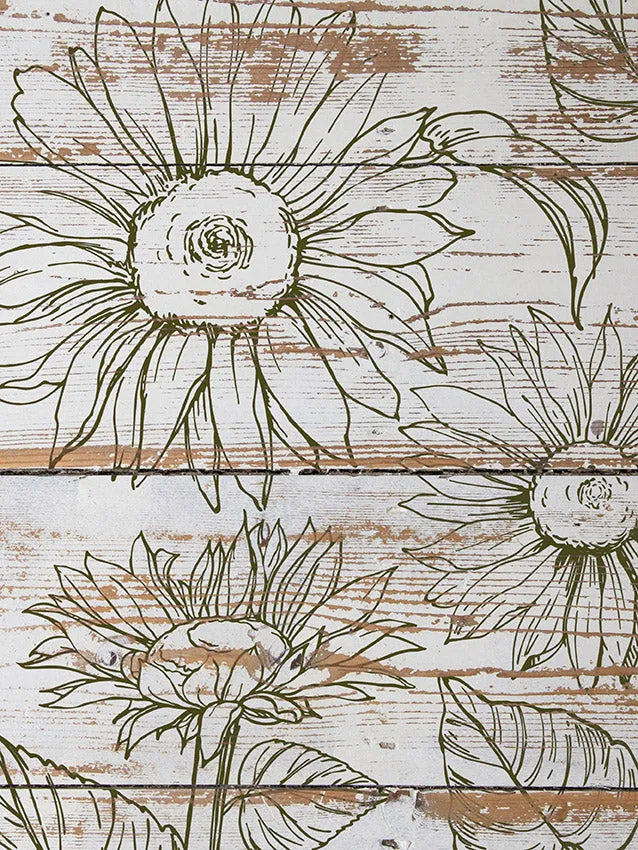 Iron Orchid Designs Sunflower Decor Stamps 12 x 12 2 sheets - BluebirdMercantile