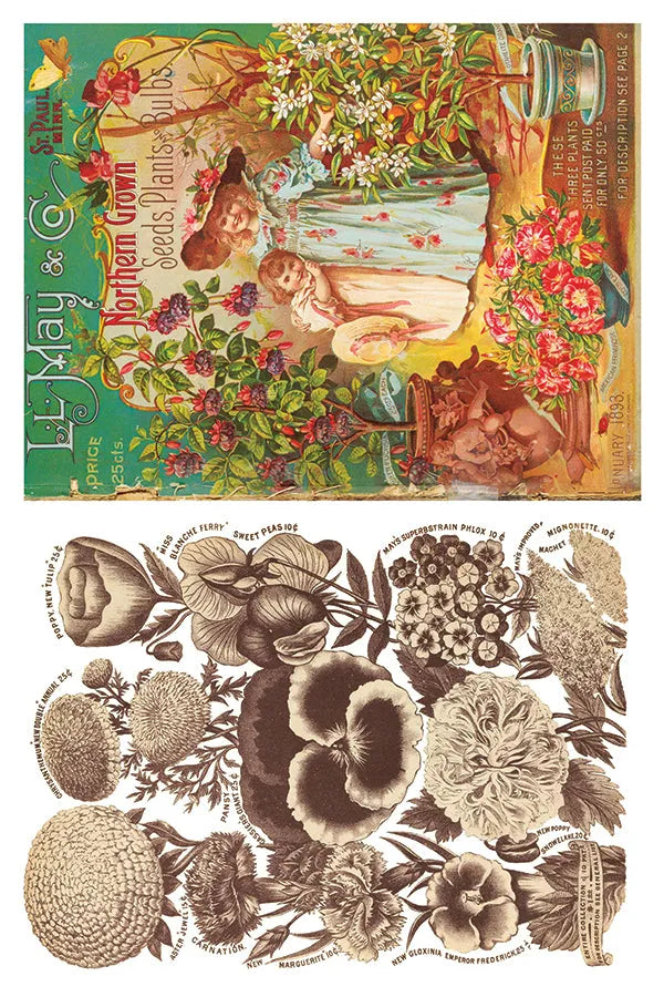 Iron Orchid Design Seed Catalogue Transfer Pad 8 -8 x 10 in sheets
