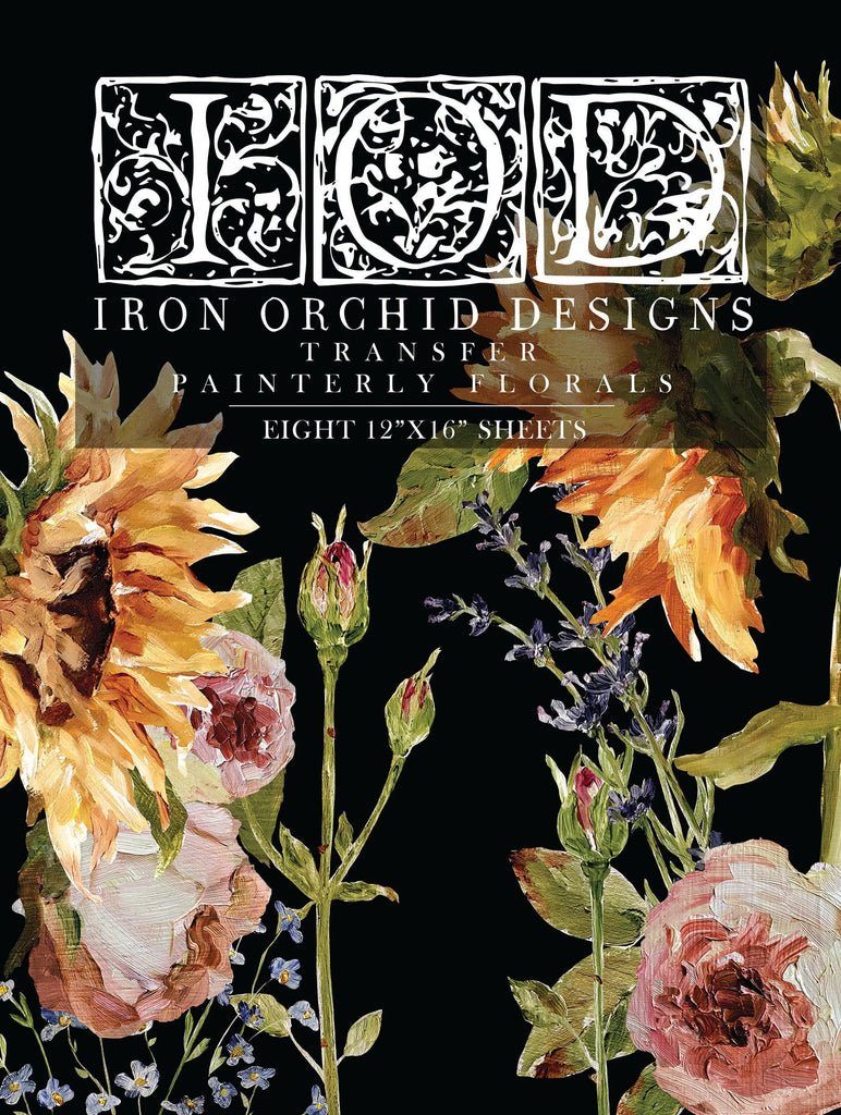 Iron Orchid Designs Painterly Floral 8 pages of 12 x 16  Decor Transfers Stocking SOON! Click on the notify link to add your email to the list!