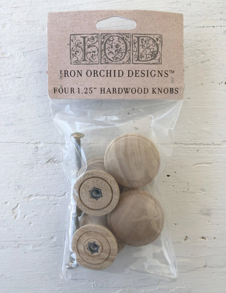 Iron Orchid Designs Wood Knobs pack of 4 - 1.25 inch - BluebirdMercantile