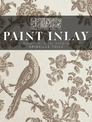 New! Iron Orchid Designs Grisaille Toile  12 x 16 Paint Inlay 8 sheets - BluebirdMercantile