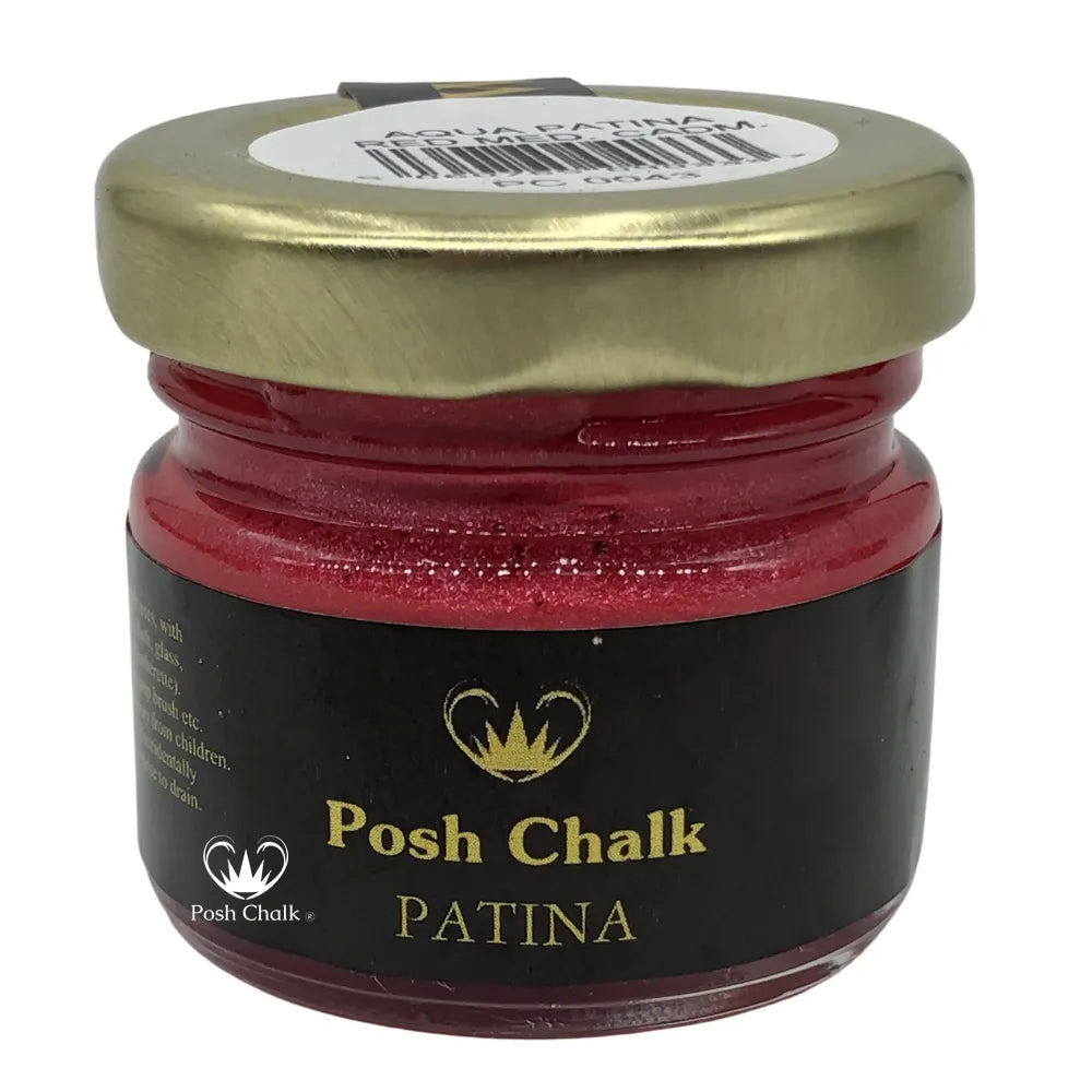Posh Chalk Aqua Patina 30 ml jar Wood U Bend gilding metallic highlighting - BluebirdMercantile