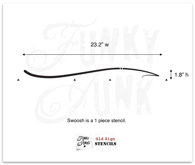 Funky Junk SWOOSH arrow Stencil 23.8 x 1.8 in - BluebirdMercantile