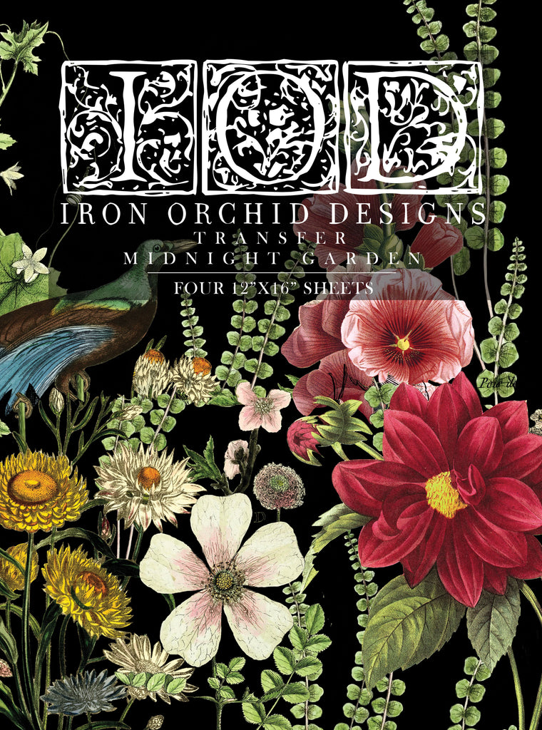 Iron Orchid Designs Midnight Garden 4 12 x 16 pages Decor Transfer - BluebirdMercantile