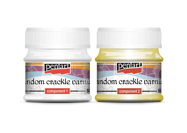 Pentart Random Crackle Varnish- 2 pc set